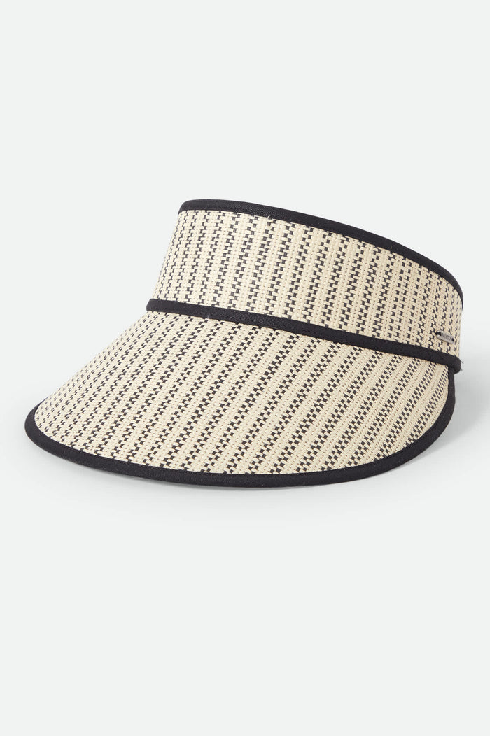 Women's Newport Straw Visor in the color Black/Natural - Front Product View