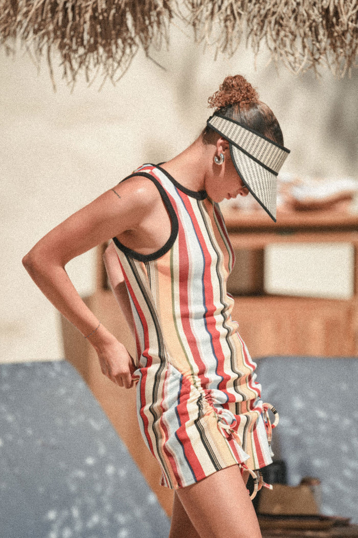 Women's Newport Straw Visor in the color Black/Natural - Women's Lifestyle image