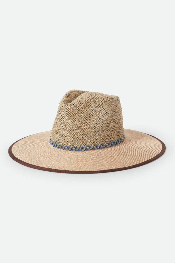 Women's Nova Seagrass Straw Hat in the color Natural/Black - Front Product View