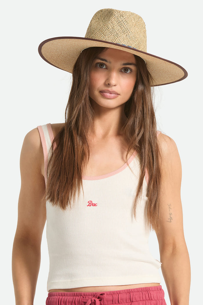 Women's Nova Seagrass Straw Hat in the color Natural/Black - Women's Front View