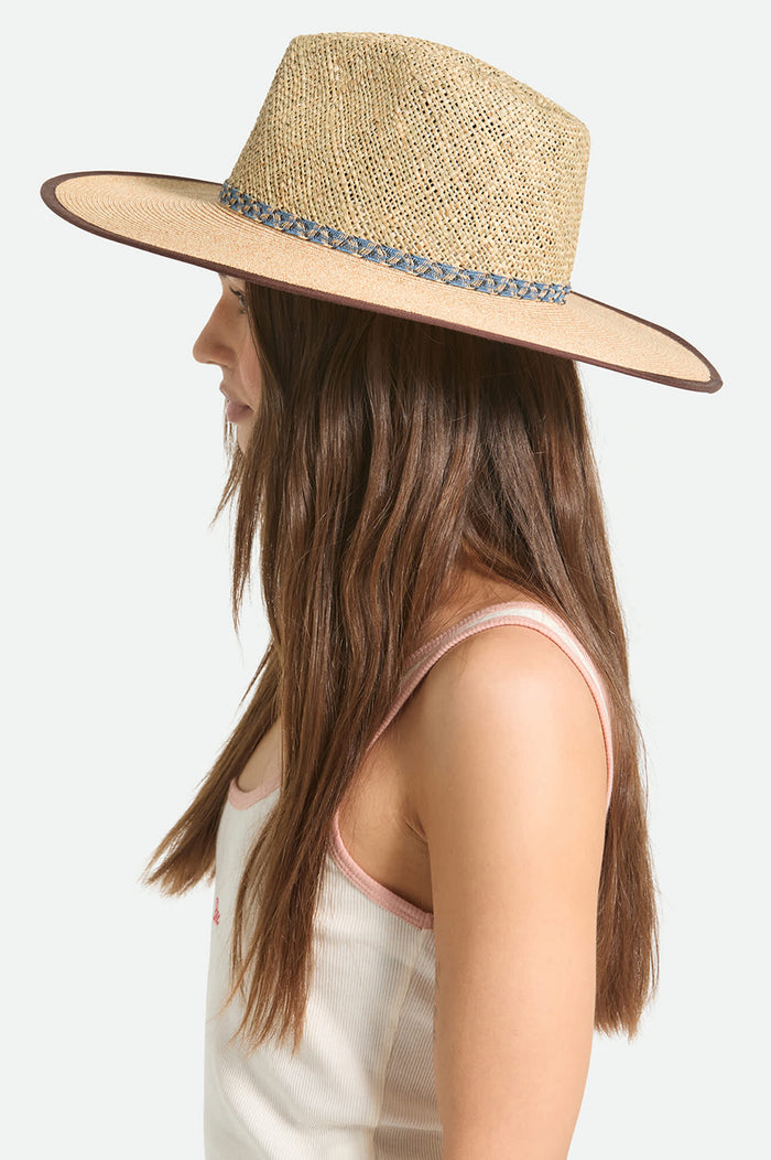 Women's Nova Seagrass Straw Hat in the color Natural/Black - Women's Side View
