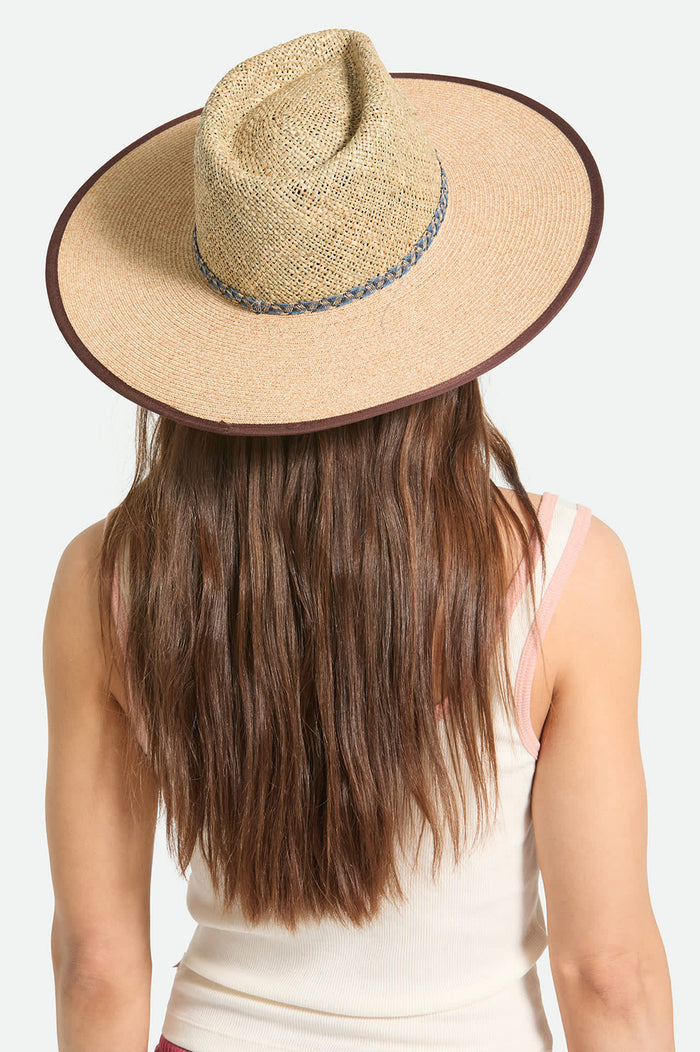Women's Nova Seagrass Straw Hat in the color Natural/Black - Women's Back View