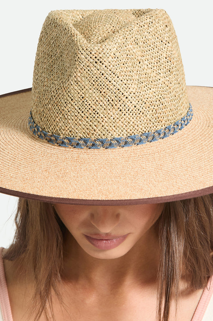 Women's Nova Seagrass Straw Hat in the color Natural/Black - Additional Fit image