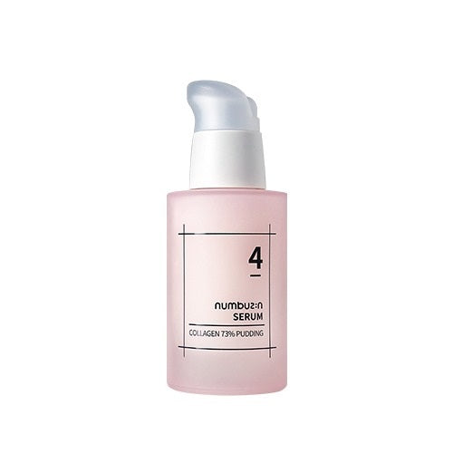 NUMBUZIN No. 4 Collagen 73% Pudding Serum is a deeply hydrating and firming serum packed with 73% Collagen Extract to improve skin elasticity and reduce the appearance of fine lines. Its unique pudding-like texture absorbs smoothly, delivering intense moisture with Hyaluronic Acid, while Niacinamide brightens and evens out skin tone. Infused with peptides, Hydrolyzed Elastin, and botanical extracts, this serum helps strengthen the skin barrier and leaves your complexion looking plump, radiant, a