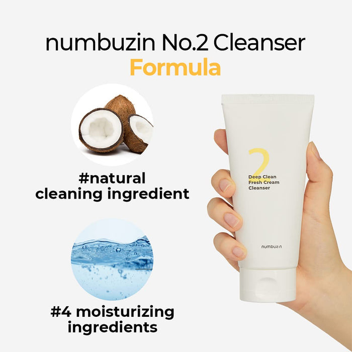 Numbuzin No.2 Deep Clean Fresh Cream Cleanser 120ml | GlamTouch UK