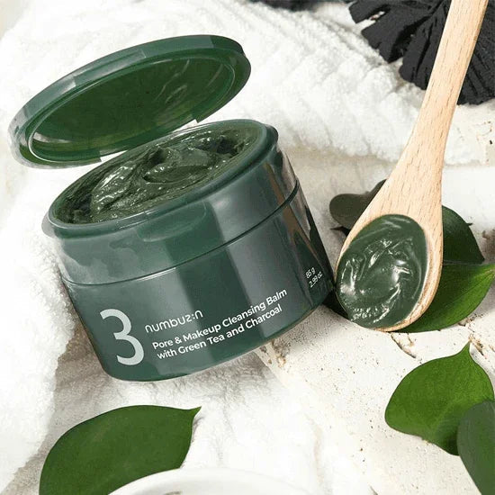 [numbuzin] No.3 Pore & Makeup Cleansing Balm with Green Tea and Charcoal 85g - Ballagrio