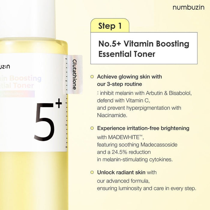 Numbuzin No.5+ Vitamin Boosting Essential Toner 200ml | GlamTouch UK