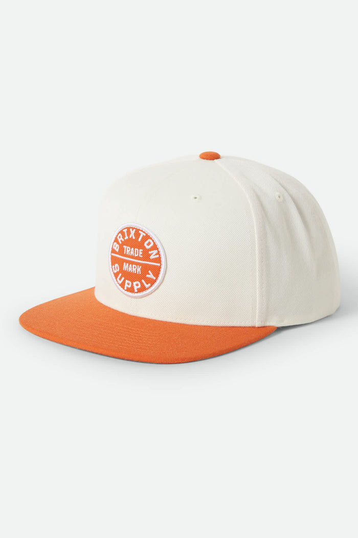 Unisex Oath III Snapback in the color Off White/Burnt Orange - Front Product View
