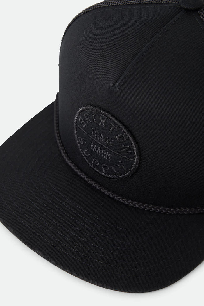 Unisex Oath Trucker Hat in the color Black/Black/Black - Additional Laydown image