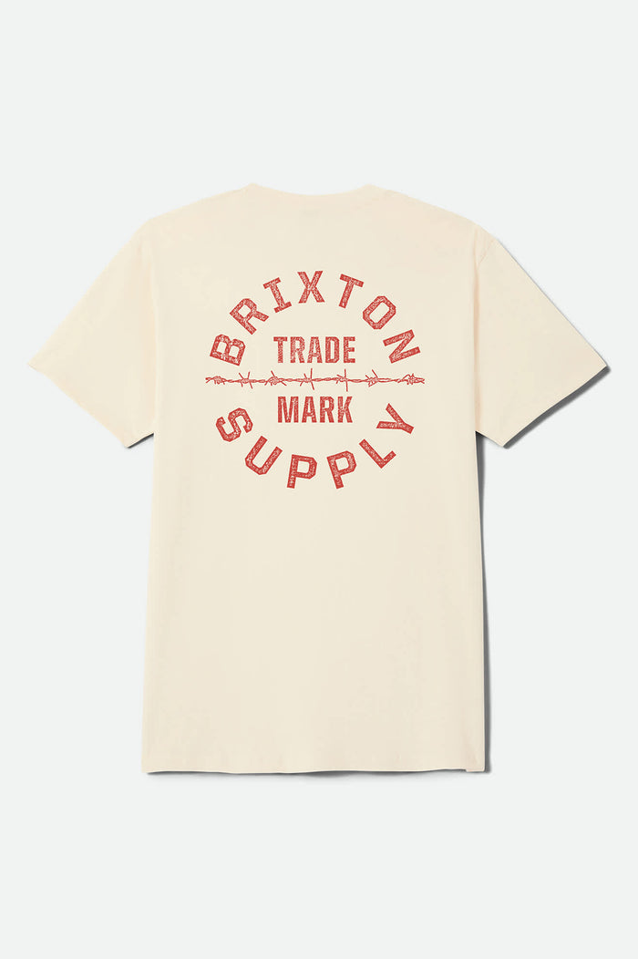 Oath V Standard T-Shirt - Cream/Brick Red