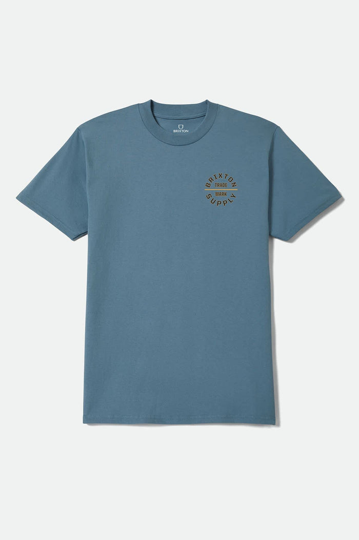 Men's Oath V Standard T-Shirt in the color Harbor Blue/Sauterne Yellow/Black - Front Product View