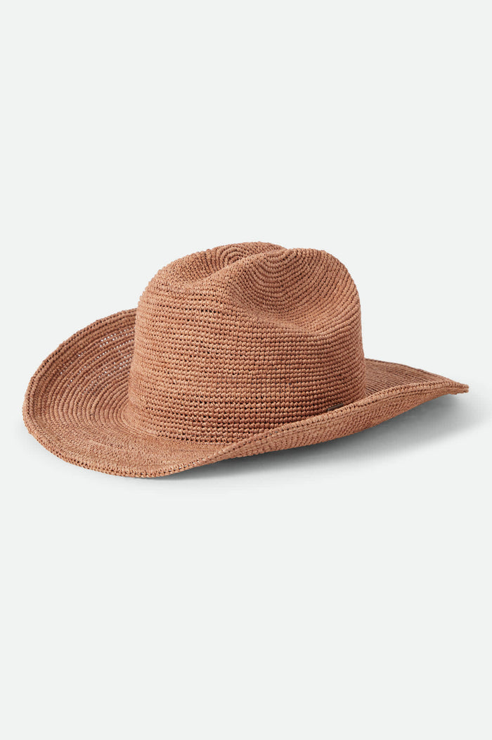 Women's Odessa Straw Packable Cowboy Hat in the color Italian Clay - Front Product View