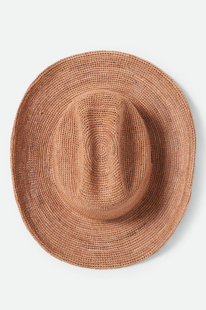 Women's Odessa Straw Packable Cowboy Hat in the color Italian Clay - Additional Laydown image