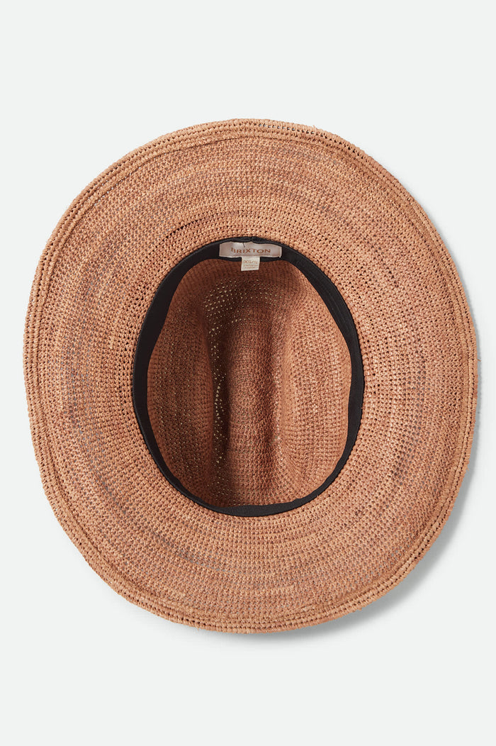 Women's Odessa Straw Packable Cowboy Hat in the color Italian Clay - Additional Laydown image