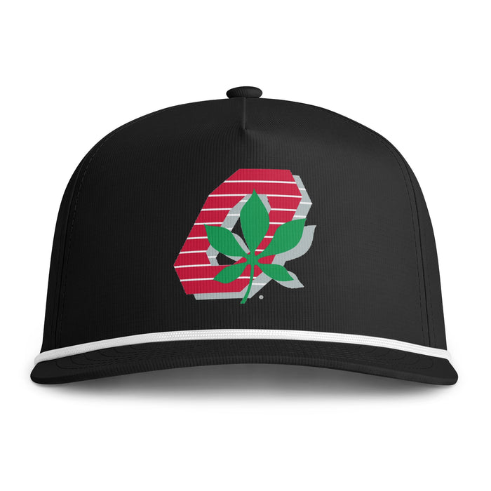 Ohio Sunwashed Rope Cap - Retro Stripe Leaf Snapback Hat