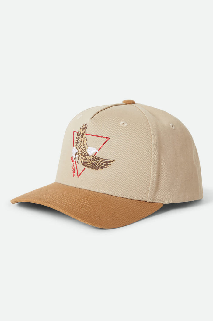 Unisex Opal Netplus Snapback in the color Sand/Dark Khaki - Front Product View