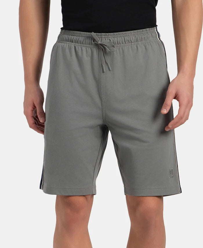 Pack of 2 Super Combed Cotton Rich Regular Fit Shorts with Side Pockets - Black & Performance Grey