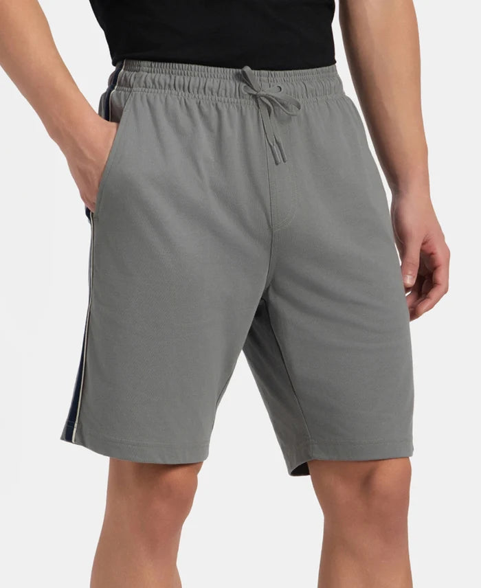 Pack of 2 Super Combed Cotton Rich Regular Fit Shorts with Side Pockets - Black & Performance Grey