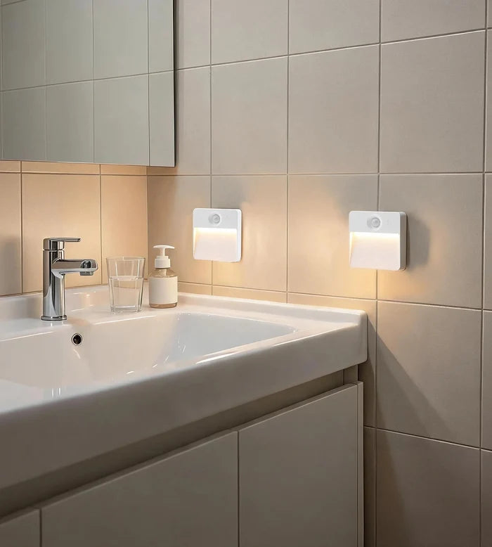 Pack x 2 Veilleuses Intérieures CUBA LED à Détection de Mouvement - Lumihome
