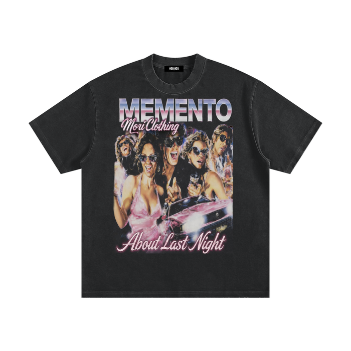 Party All the Time Heavyweight Vintage Washed Frayed T-Shirt - Memento Mori Clothing