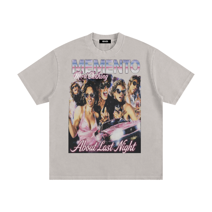Party All the Time Heavyweight Vintage Washed Frayed T-Shirt - Memento Mori Clothing