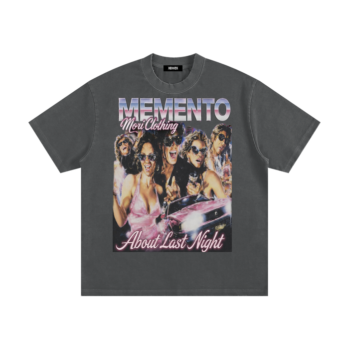 Party All the Time Heavyweight Vintage Washed Frayed T-Shirt - Memento Mori Clothing