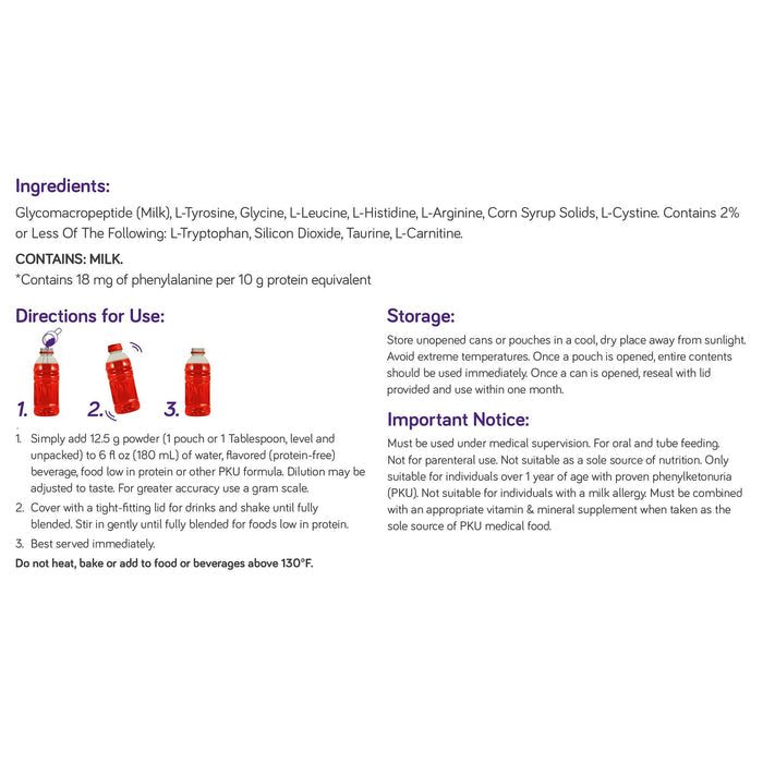PhenylAde GMP Mix-In Oral Supplement Powder, Unflavored, 200 Gram - 201649-Single - LL Medico