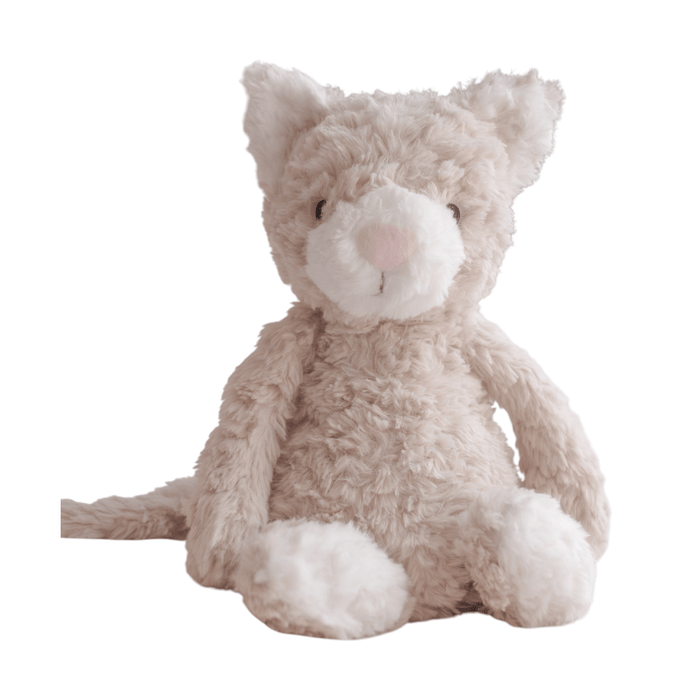 Plush cat toy with a white background
