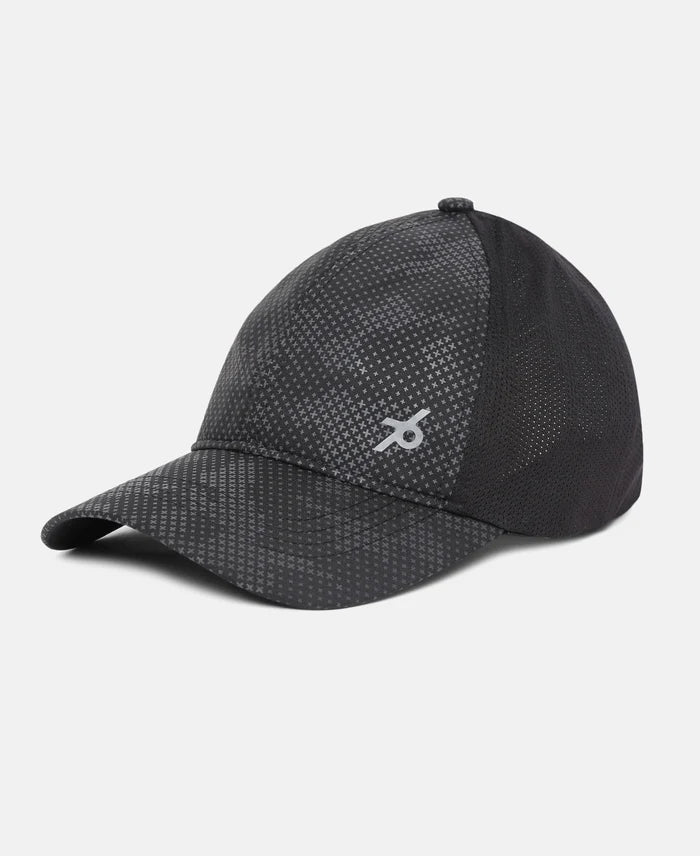 Polyester Printed Cap with Adjustable Back Closure and StayDry Technology - Black