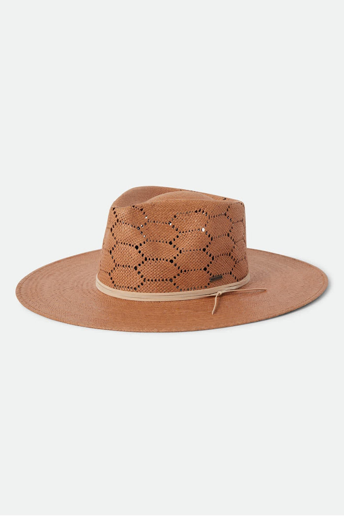 Women's Porto Straw Fedora in the color Italian Clay - Front Product View