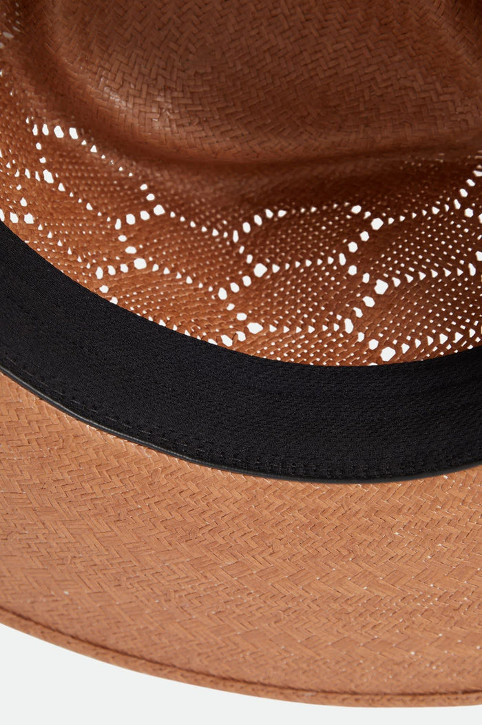 Women's Porto Straw Fedora in the color Italian Clay - Additional Laydown image
