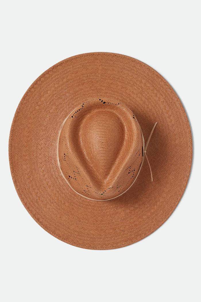 Women's Porto Straw Fedora in the color Italian Clay - Additional Laydown image