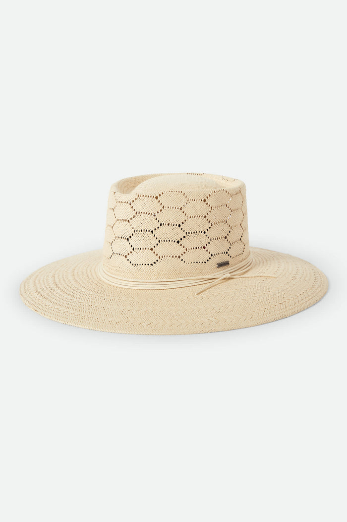 Women's Porto Straw Fedora in the color Natural - Front Product View