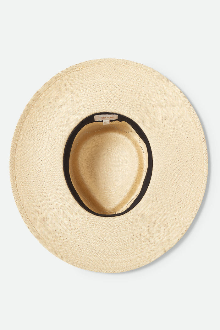 Women's Porto Straw Fedora in the color Natural - Additional Laydown image