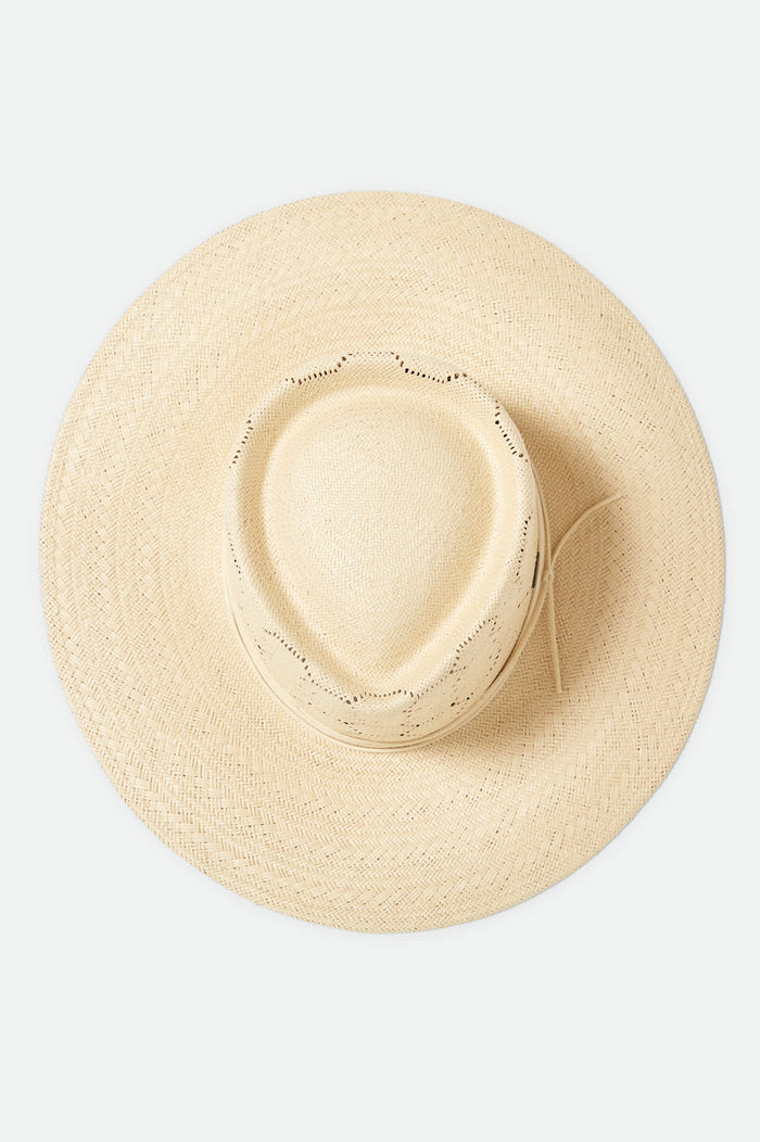 Women's Porto Straw Fedora in the color Natural - Additional Laydown image