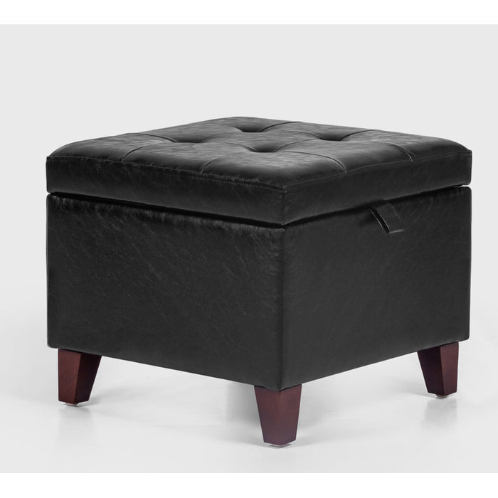 Pouf de rangement carré capitonné Orella 17,7 po