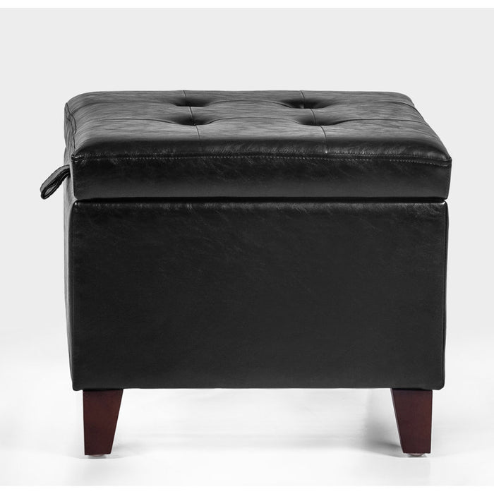 Pouf de rangement carré capitonné Orella 17,7 po