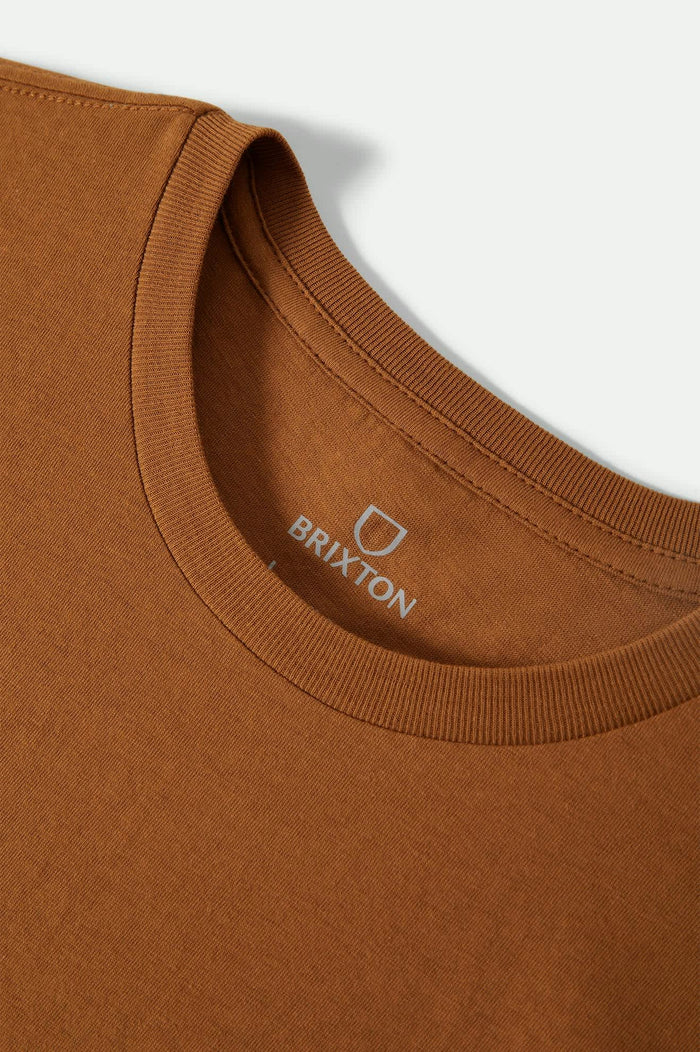 Men's Premium Cotton Short Sleeve Tailored T-Shirt in the color Washed Copper - Additional Laydown image