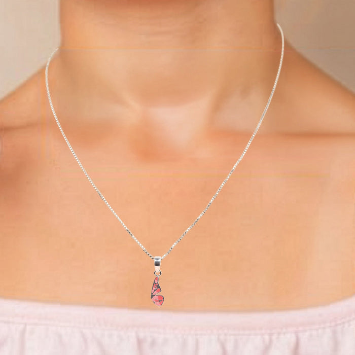 Pretty Pink Butterfly Necklace