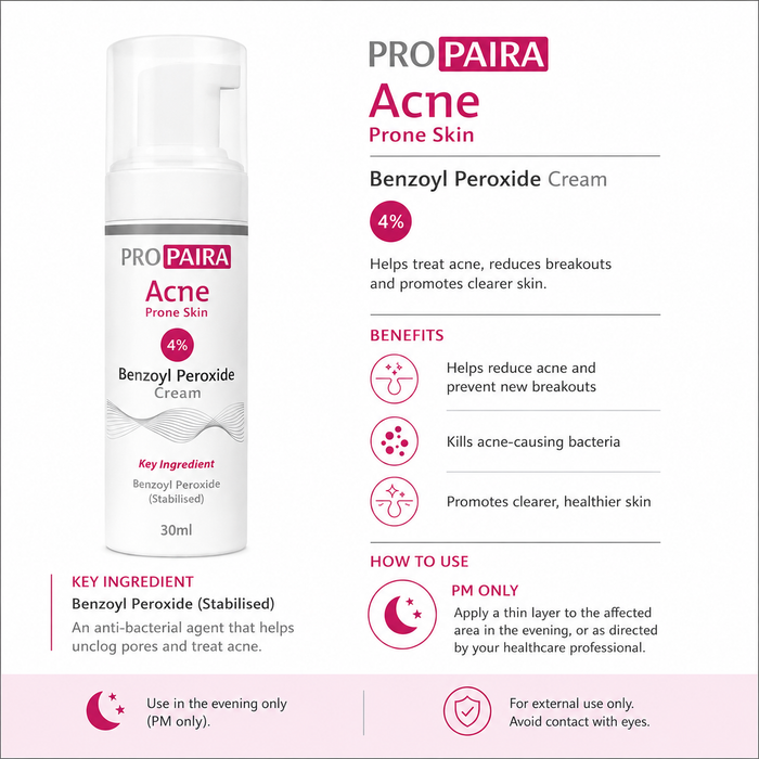 Propaira 4% Benzoyl Peroxide (Stabilised) Cream 30ml