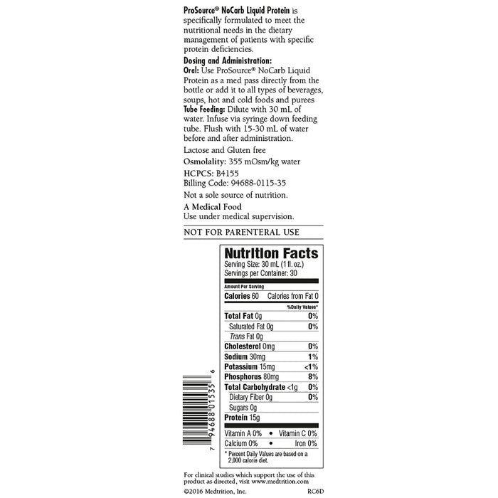 ProSource NoCarb Oral Supplement, Berry Punch Flavor, 30 oz Bottle - 11535-Case - LL Medico