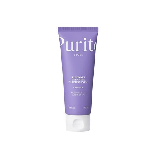 PURITO SEOUL Luminous Ceramide Sleeping Pack is a nourishing overnight mask designed to hydrate and strengthen the skin barrier while you sleep. Formulated with Ceramide NP, Squalane, and Jojoba Oil, it helps lock in moisture and improve skin elasticity. Centella Asiatica Extract and Madecassoside soothe and calm the skin, while Hyaluronic Acid provides lasting hydration. The rich yet comfortable texture leaves skin soft, smooth, and refreshed by morning. Suitable for all skin types, especially
