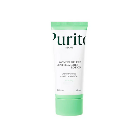 PURITO SEOUL Wonder Releaf Centella Daily Lotion is a lightweight and soothing formula designed to protect and care for your skin. Enriched with Centella Asiatica Extract and a blend of Hyaluronic Acid derivatives, it calms irritation, hydrates deeply, and strengthens the skin barrier. Infused with nourishing ingredients like Panthenol and Allantoin, this gentle lotion provides long-lasting moisture and leaves your skin feeling refreshed, balanced, and radiant. Perfect for daily use to maintain