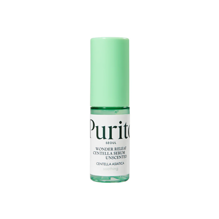 PURITO SEOUL Wonder Releaf Centella Serum Unscented is a calming and hydrating serum formulated with Centella Asiatica Extract to soothe and repair sensitive skin. Enriched with Peptides, Ceramides, and Hyaluronic Acid, it strengthens the skin barrier, improves elasticity, and delivers deep moisture. Niacinamide brightens the complexion, while Madecassoside and Allantoin provide additional soothing benefits. This fragrance-free serum is ideal for daily use, promoting a smooth, healthy, and revit