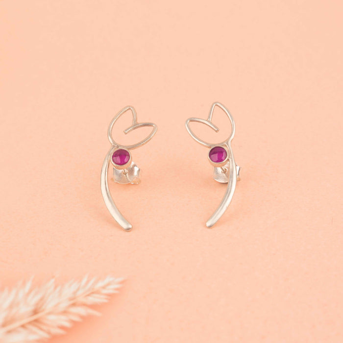 Qurbat Pink Tulip studs