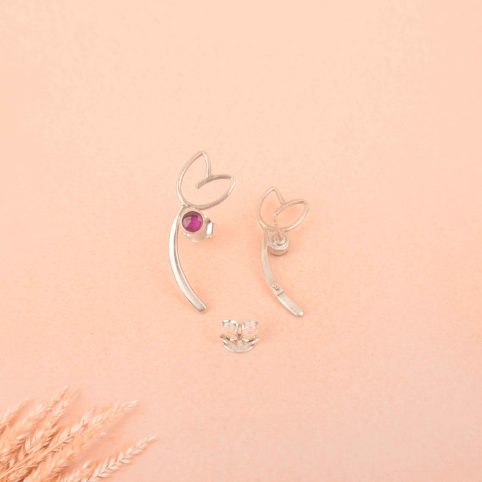 Qurbat Pink Tulip studs