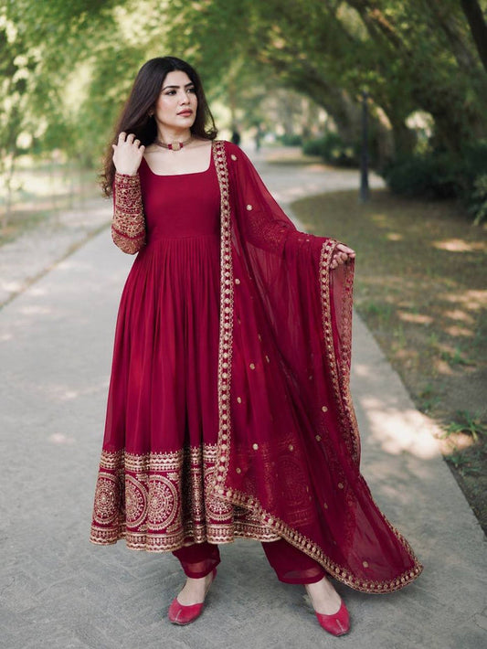 Radiant Red Festive Attire for All