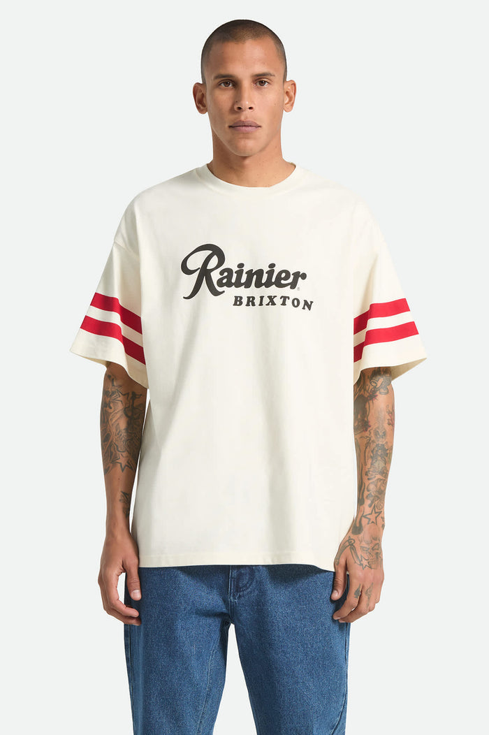Men's Rainier 1878 Short Sleeve Oversized T-Shirt in the color Natural - Men's Front View