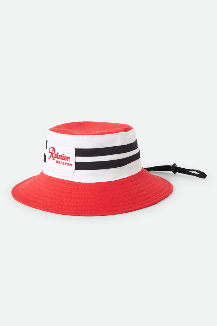 Unisex Rainier X Brixton Boonie in the color Natural/Red - Front Product View