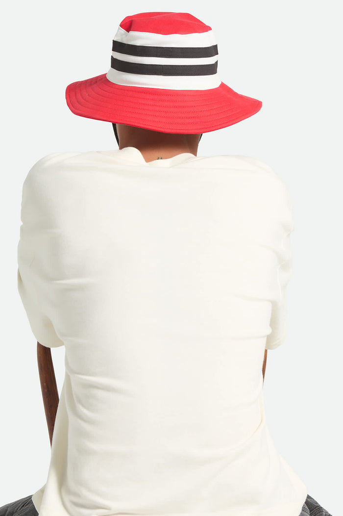Unisex Rainier X Brixton Boonie in the color Natural/Red - Men's Back View